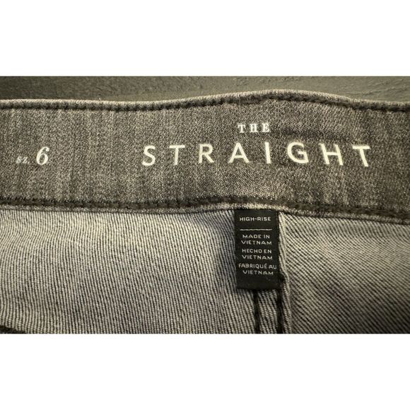 White House Black Market Dark Gray Side Bling Stretchy Straight Jeans Sz 6 - Picture 6 of 13